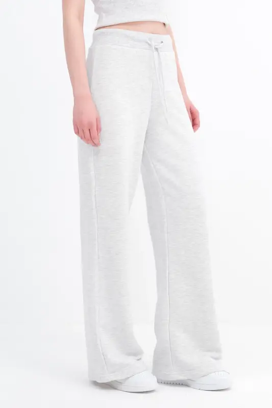 Beli Lastikli Wide Leg Eşofman EŞF10308-P10 - Kar Melanj - 2