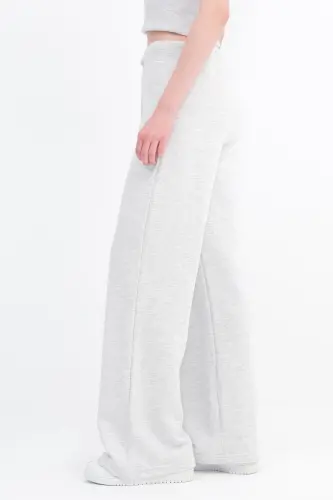 Beli Lastikli Wide Leg Eşofman EŞF10308-P10 - Kar Melanj - 4