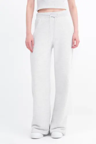 Beli Lastikli Wide Leg Eşofman EŞF10308-P10 - Kar Melanj - 5