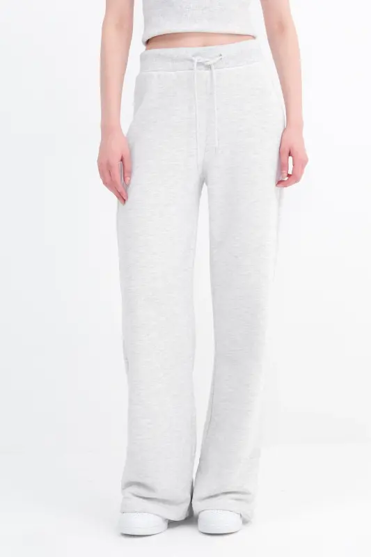 Beli Lastikli Wide Leg Eşofman EŞF10308-P10 - Kar Melanj - 5
