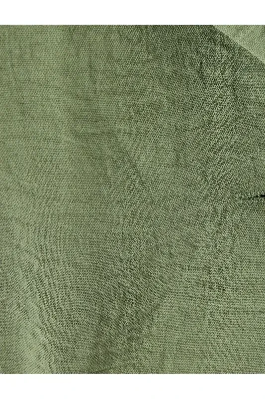 Beli Lastikli Kemer Detaylı Cepli Kolsuz Midi Boy Elbise - 6