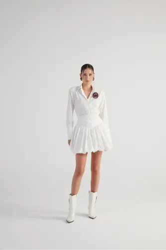 Beli Lastikli Mini Balon Lexi Etek Beyaz-Beyaz - 4