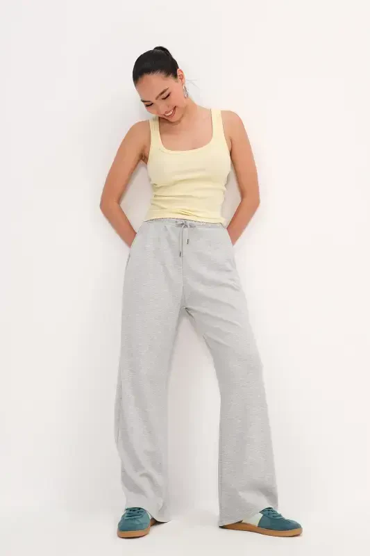 Beli Lastikli Modal Eşofman EŞF11053-M8-Gri Melanj - 5