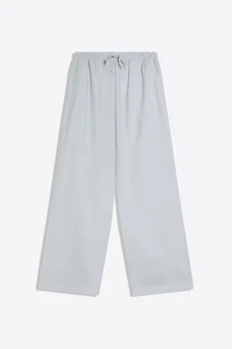 Beli lastikli pantolon-Gri - 5