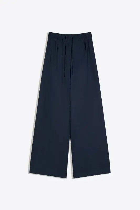 Beli lastikli pantolon-Mavi - 5