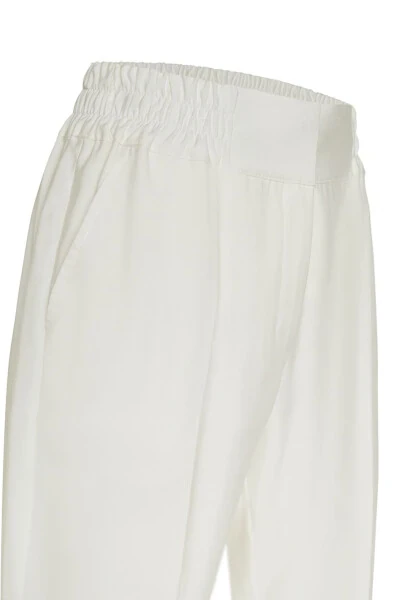 Beli Lastikli Rahat Kesim Pantolon-Ekru - AKER (1)