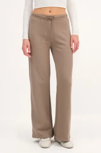 Beli Lastikli Wide Leg Eşofman EŞF10308-P10-Kum - ADDAX (1)