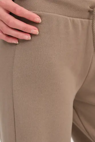 Beli Lastikli Wide Leg Eşofman EŞF10308-P10-Kum - 3