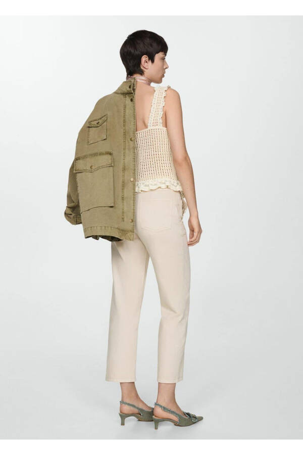 Beli qayrilgan slouchy jinsi shim - 4