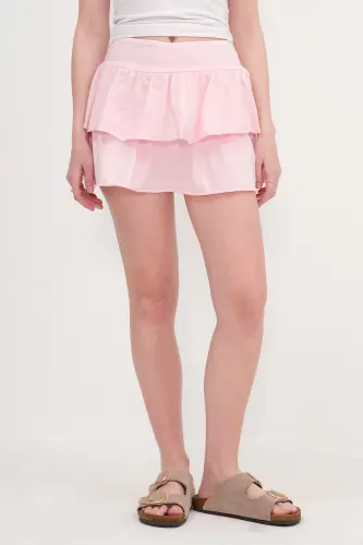 Beli rezinkali burmali mini yubka E1555-K3-Lotus - ADDAX (1)