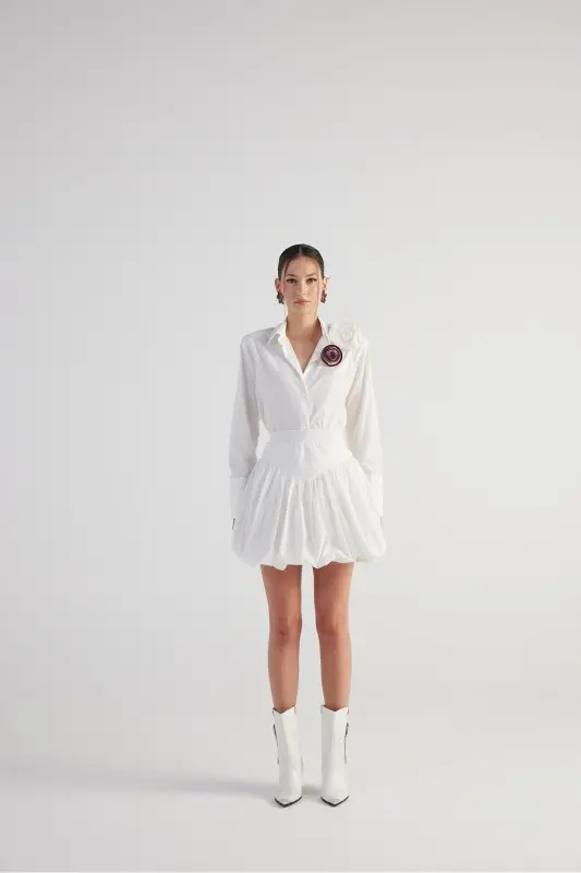 Beli rezinkali mini balon Lexi yubka oq - HOLLY LOLLY