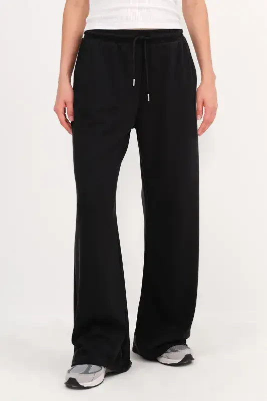 Beli rezinkali modal sport kostyumi Eshf11053-m8-Qora - 2