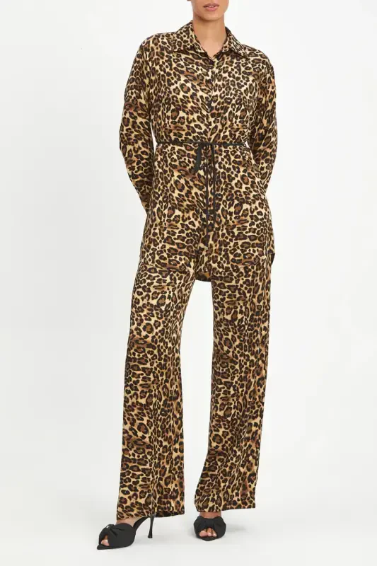 Beliga bog'langan leopard naqshli elkama aksessuarli, tuya rangi 40397 - 4