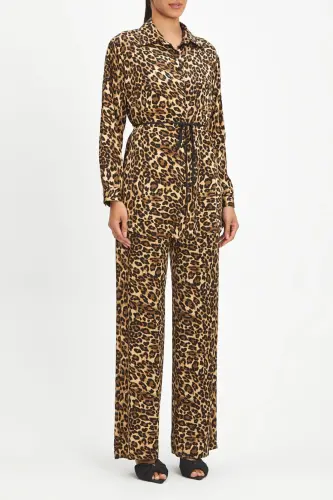 Beliga bog'langan leopard naqshli elkama aksessuarli, tuya rangi 40397 - 1