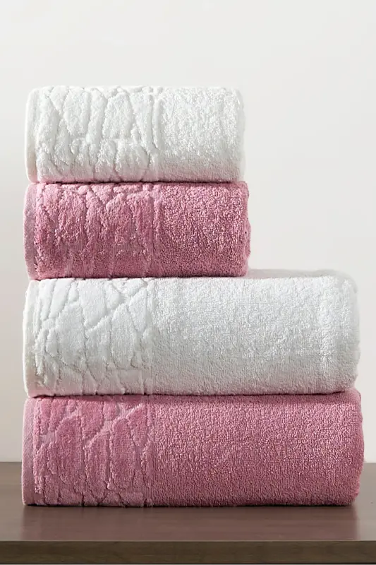 Belina 4 Piece Bath Towel Set Bath Set 100% Cotton - 2