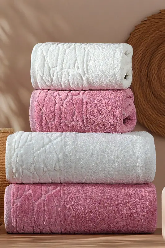 Belina 4'lü Banyo Havlu Seti Hamam Takımı 100% Pamuk - 3