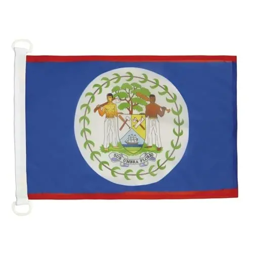 Belize NAUTICAL Flag 18'' x 12'' - Belizean flags 30 x 45 cm. - Banner 12x18 in for boat - AZ FLAG - AZ FLAG