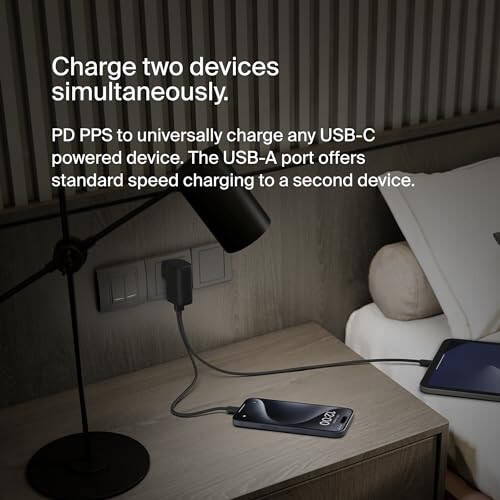 Belkin BoostCharge Hibrit Duvar Şarj Cihazı 25W + Güç Bankası 5K, 2'si 1 Arada Taşınabilir Şarj Cihazı, USB-C Bağlantı Noktası ve USB-A Bağlantı Noktası ile Taşınabilir Pil Şarj Cihazı - Seyahat Dostu, Çift Bağlantı Noktalı Şarj Cihazı - Siyah - 3