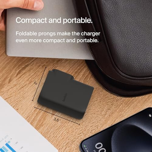 Belkin BoostCharge Hybrid Wall Charger 25W + Power Bank 5K, 2-in-1 Portable Charger, Portable Battery Charger w/USB-C Port & USB-A Port - Travel-Friendly, Dual-Port Charging Device - Black - 5