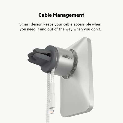 Belkin MagSafe Havalandırma Montajı Pro - Araç İçin MagSafe Telefon Montajı, iPhone 15, iPhone 15 Pro, iPhone 15 Pro Max, iPhone 14 Serisi, iPhone 13 Serisi ve Mini ile Uyumlu Manyetik Telefon Tutucu - Gri - 6