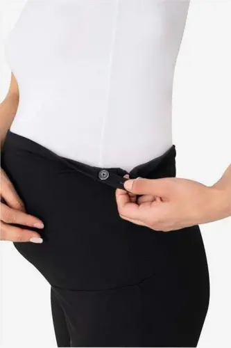 Bell Bottom High Waist Flexible Shaping Maternity Leggings Black - 4