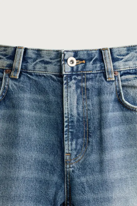 BELL BOTTOM JEANS-DULL BLUE - 3