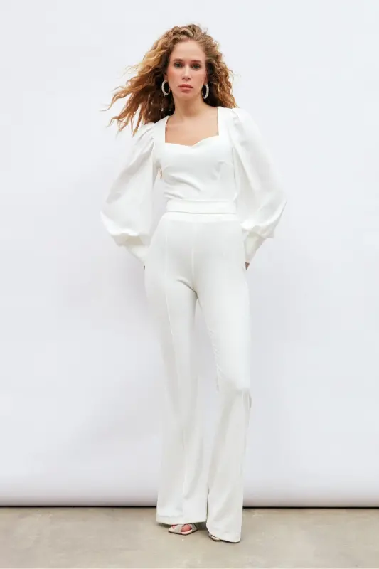 Bell Bottom Pants - Ecru-ECRU - 3