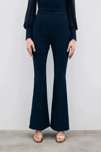 Bell-Bottom Pants - Navy Blue-NAVY BLUE - 4