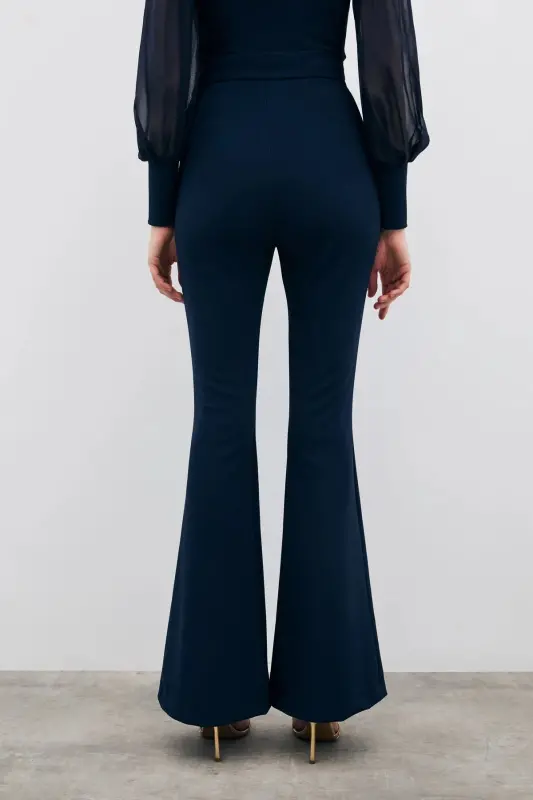 Bell-Bottom Pants - Navy Blue-NAVY BLUE - 6