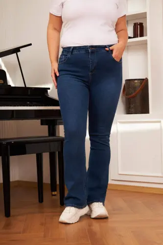 Bell Bottom Plus Size Blue Jeans - 1