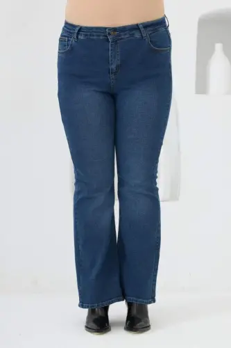 Bell Bottom Plus Size Blue Jeans - 1