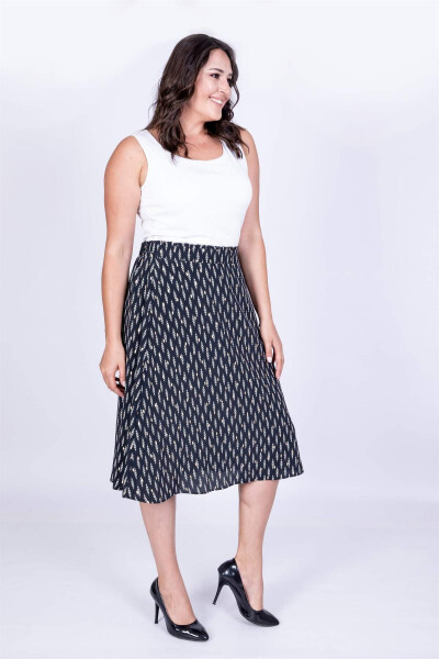 Bell Skirt with Elastic Back Waistband - 2