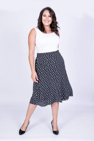 Bell Skirt with Elastic Back Waistband - 4