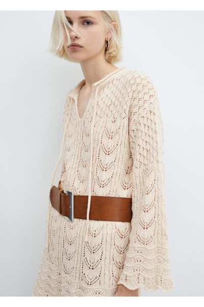 Bell sleeve crochet dress - MANGO