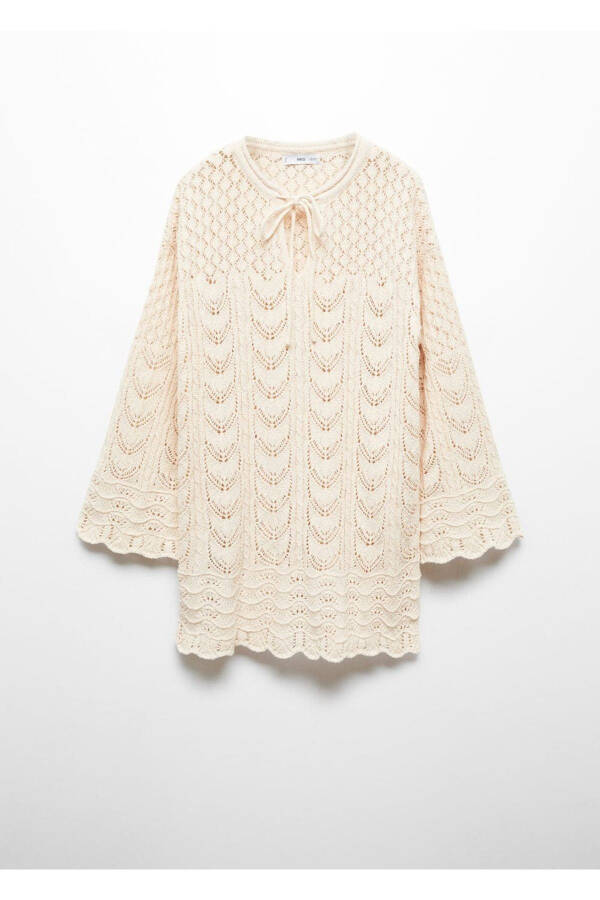Bell sleeve crochet dress - 3