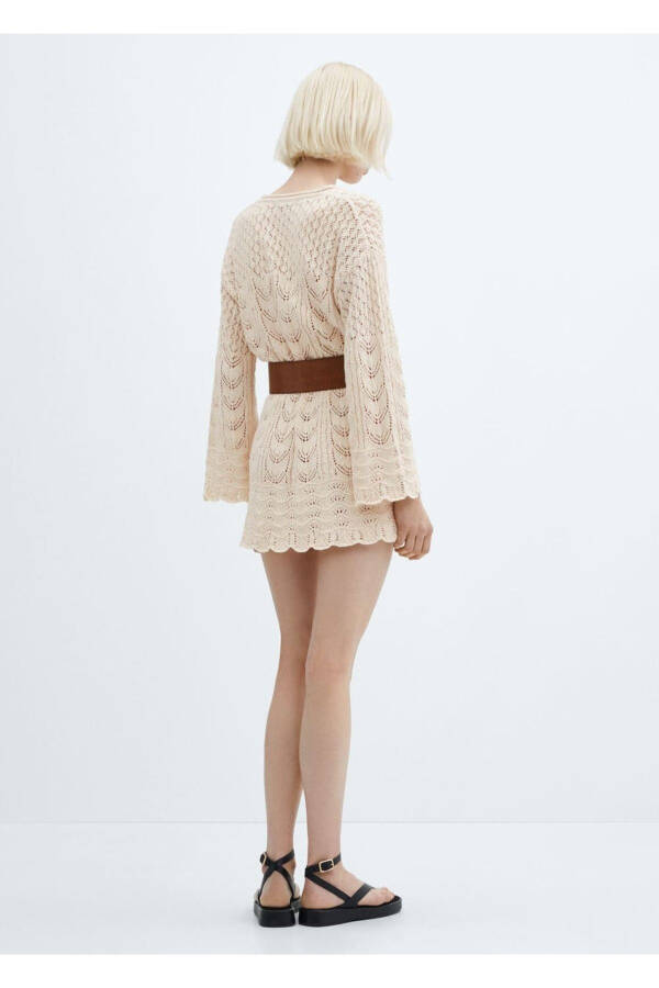Bell sleeve crochet dress - 4