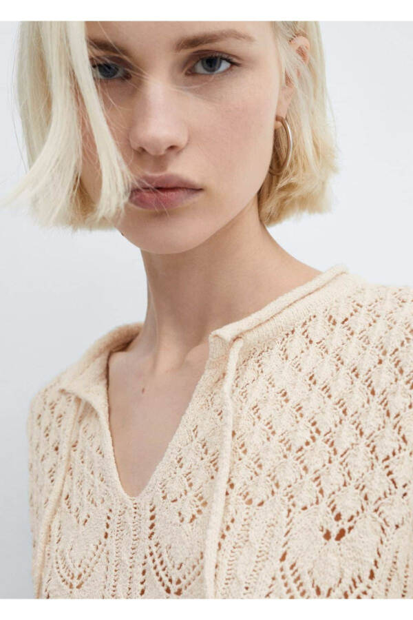 Bell sleeve crochet dress - 5