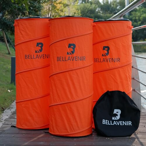 BELLAVENIR Outdoor Pop-up Defenders Football Basketball Soccer 3-Pack Dummies Portable Training Equipment Upgraded Spring Coil,Orange - BELLAVENIR (1)