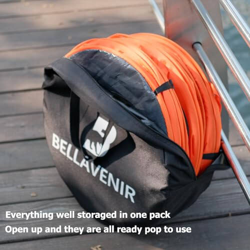 BELLAVENIR Outdoor Pop-up Defenders Football Basketball Soccer 3-Pack Dummies Portable Training Equipment Upgraded Spring Coil,Orange - 7
