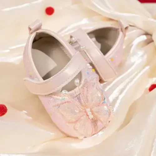 Bellocasa Baby Mary Jane Qizlar uchun Bowknot Paxta Anti Skid Taglik Chaqaloq Birinchi Walker Princess Liboslar Beshik To'y Poyafzallari - 4