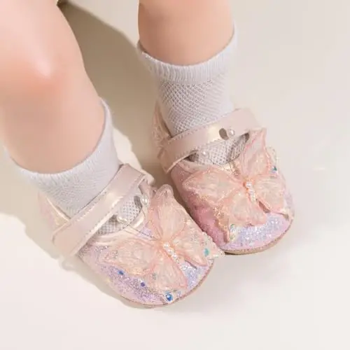 Bellocasa Baby Mary Jane Qizlar uchun Bowknot Paxta Anti Skid Taglik Chaqaloq Birinchi Walker Princess Liboslar Beshik To'y Poyafzallari - BELLOCASA (1)