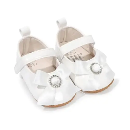Bellocasa Qizaloqlar uchun Zagatovkali va Bantli Paxtali Sirpanmaydigan Taglikli Chaqaloq Ilk Yurinar Shahzoda Libos Beshik To'y Poyabzallari Mary Jane Flats 