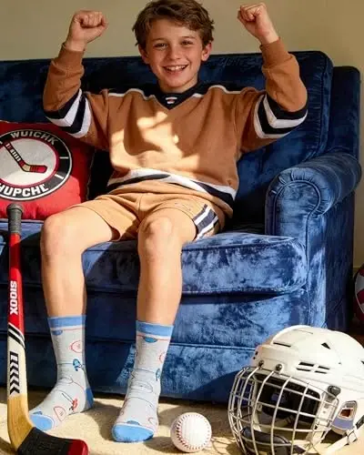 Belloxis Boys Socks - Football, Basketball & Baseball Gifts for Boys 8-12 - 3