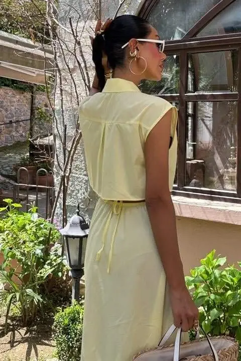 Belly Ring Detailed Midi Dress 2896 - 4