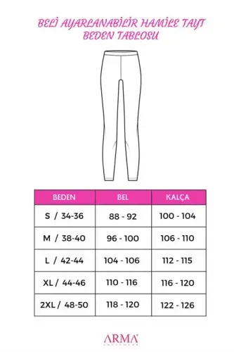 Belni sozlanadigan qora moslashuvchan baland belli homilador tayt - 1