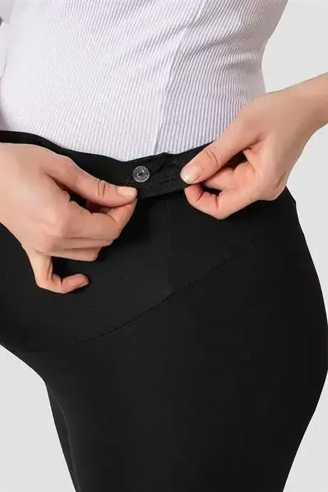 Belni sozlanadigan qora moslashuvchan baland belli homilador tayt - 4