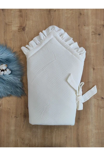 Белое 4-слойное муслиновое детское одеяло из 100% хлопка натуральное органическое одеяло для сна выписка из больницы новорожденный - 8