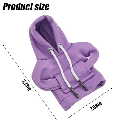BELOMI Car Gear Shift Cover, Fashionable Hoodie Automotive Gear Shift Knob Protector, Mini Sweater Shirt Gear Shift Knob Cover, Universal Car Decor Accessories (Purple) - 2