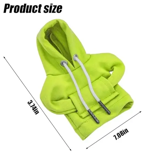 BELOMI Car Gear Shift Cover, Fashionable Hoodie Automotive Gear Shift Knob Protector, Mini Sweater Shirt Gear Shift Knob Cover, Universal Car Decor Accessories (Green) - 2