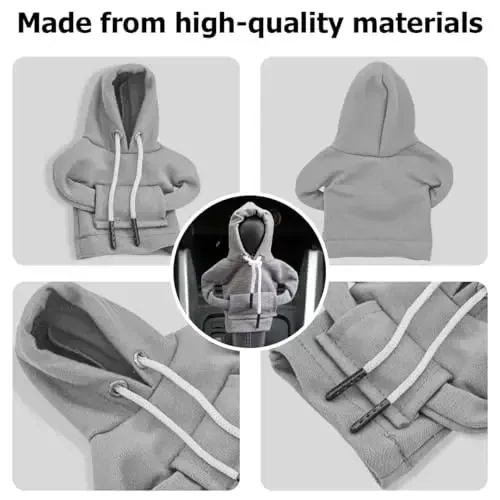 BELOMI Avtomobil uzatmasi qopqog'i, moda kapüşonli avtomobil uzatmasi tutqichi himoyachisi, mini sviter ko'ylak uzatmasi tutqichi qopqog'i, universal avtomobil dekor aksessuarlari (kulrang) - 3